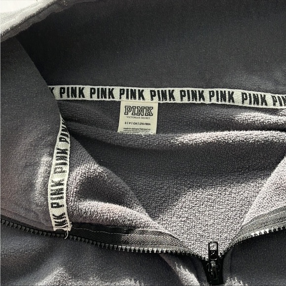 Victoria’s Secret Pink Sweatshirt Gray Quarter Zip S - Picture 4 of 6